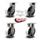 Service Caster 8'' Heavy Duty Semi Steel Cast Iron Caster Set 2 Swivel Locks 2 Rigid, 4PK CRAN-SCC-KP92S830-SSR-BSL-2-R-2 - alternate 5